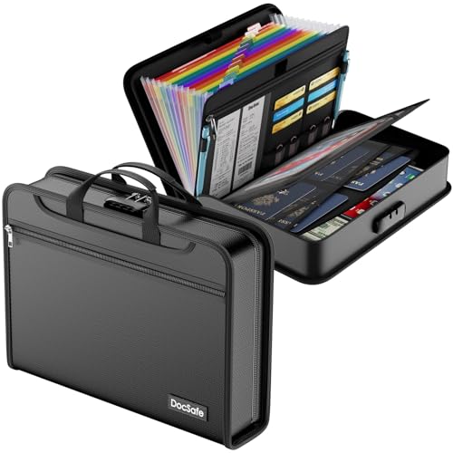 Accordion File Organizer Bag with Lock