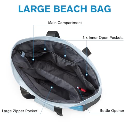 Beach Bag Waterproof Sandproof Large Capacity Foldable for Women