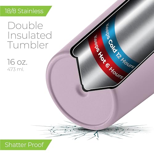 16 oz Insulated Coffee Tumbler with Leakproof Lid