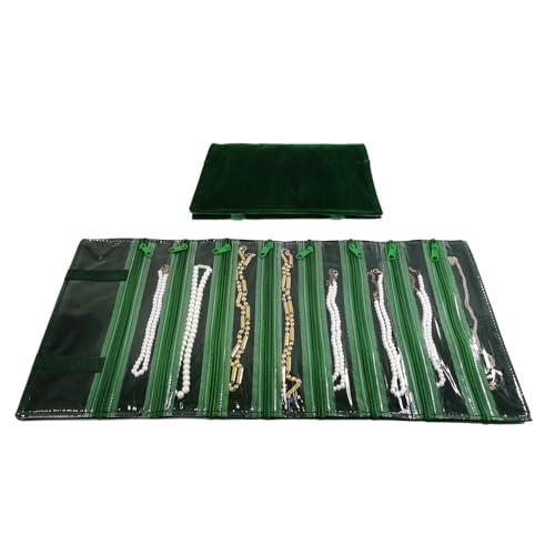 Travel Jewelry Roll Bag Portable Organizer Pouch With Grids&PVC Cover Storage Bags for Necklace