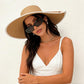 Women Twine Wide Brim Straw Hats Big Floppy Summer Hat Foldable Roll up Cap Beach Sun Hat UPF 50+