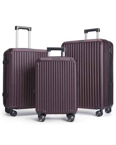 3 Piece Luggage Sets With Spinner Wheels Hardshell TSA Lock