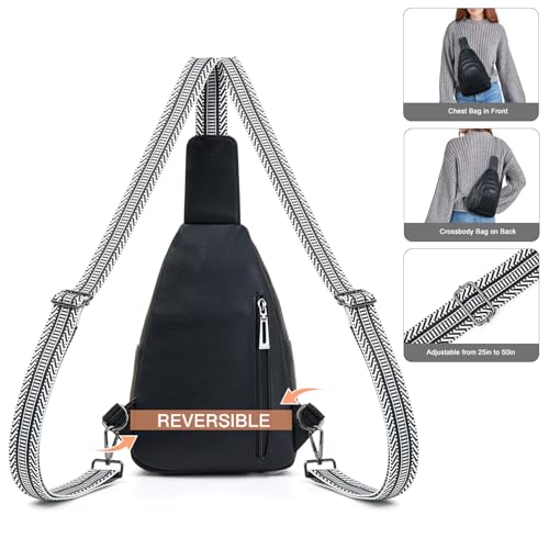 10L Crossbody Sling Bag for Women Men Anti Theft Cross Body Fanny Pack Belt Bag Purse Gifts for Women Faux Leather