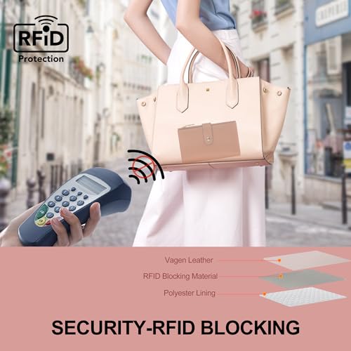 Wallet Women RFID Blocking Multi Cards Wallet Credit Card Holder for Women Large Capacity Lady Leather Trifold Travel Wallet with Passport
