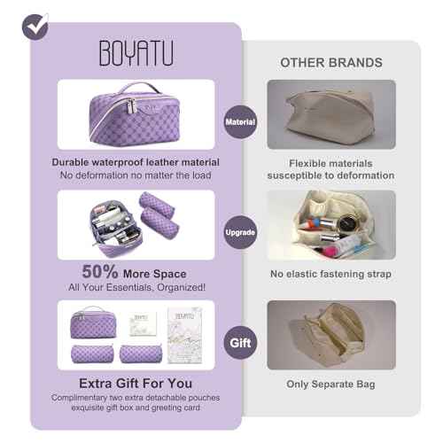 Travel Makeup Bag Cosmetic Bags for Women (3 Count)