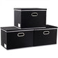 Large Foldable Storage Boxes with Lids [3 (3 Count)