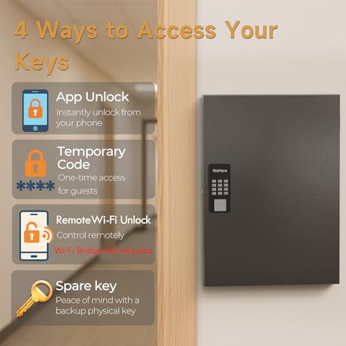 72 Key Lock Box Smart Key Organier Cabinet with Keypad & App for Office
