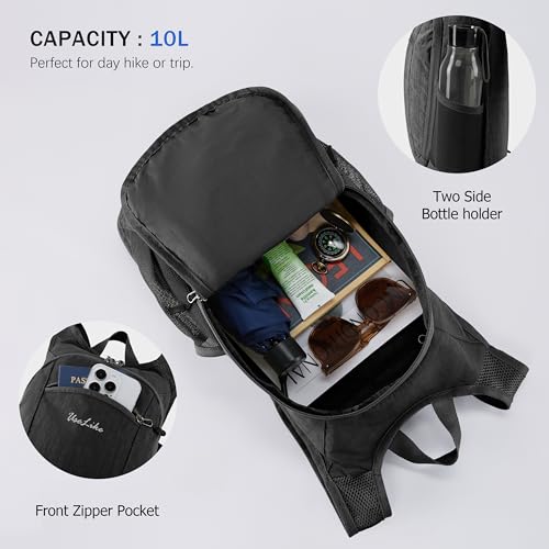 10L Small Hiking Backpack Travel Daypack Lightweight Packable Back Pack for Women Men