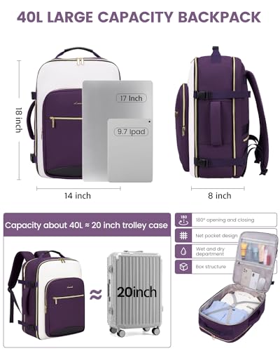 40L Travel Backpack for Women & Men
