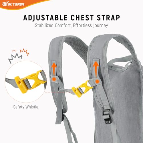15L Foldable Hiking Backpack Lightweight Packable Travel Daypack with Chest Strap Small Outdoor Folding Back Pack Collapsible Bag for Women Men