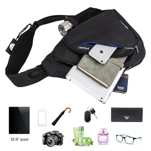 Sling Bag Men Backpack Unisex One Shoulder Bag Hiking Travel Backpack Crossbody with USB Port for Men Women Versatile Casual Daypack