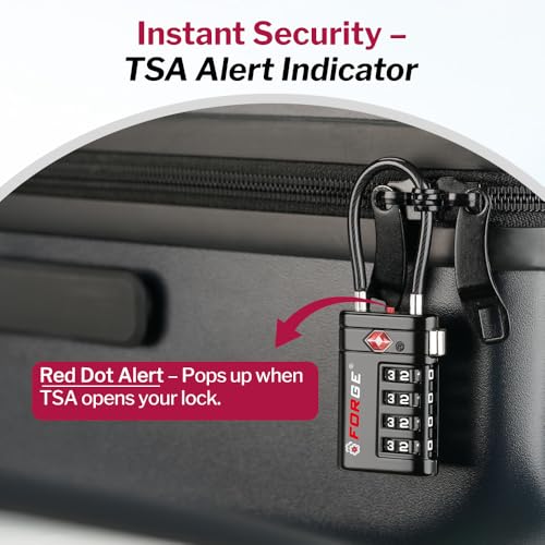 Open Alert TSA Approved Luggage Locks 4 Digit Combination TSA Travel Locks with TSA008 (4 Count)
