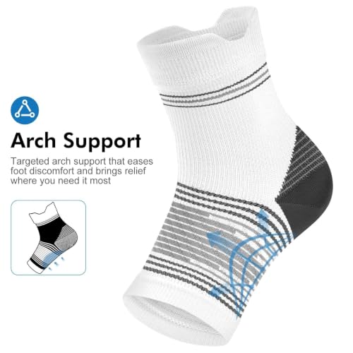 6 Pairs Compression Socks with Arch Support for Plantar Fasciitis (6 Count)