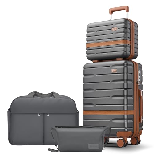 Luggage Sets with TSA Lock Hardside PC+ABS Carry On expandable Suitcase with Spinner Wheels Lightweight Rolling Travel Luggage Sets with YKK (4 Count)