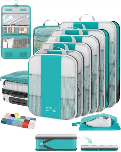 10 Set Compression Packing Cubes for Travel Essentials (10 Count)