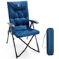 Folding Padded Camping Chair 4 Positon Adjustable Recliner with High Back Support Portable for Adults