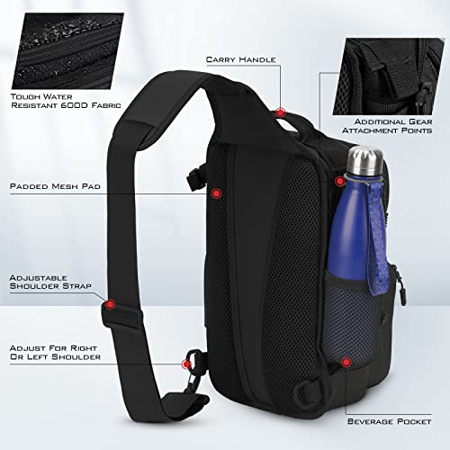 BlowBak Fishing Sling Bag With Rod Holder