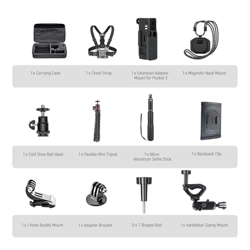 Basics 16 in 1 Accessories Kit Compatible with DJI OSMO Pocket 3