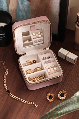 Travel Jewelry Organizer Boxes for Women Small Portable Necklace Earrings Bracelet Rings Travel Case Best Friend Birthday Gifts for Women Trendy