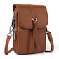 Brown Genuine Leather Small Crossbody Bags for Women Cell Phone Purse