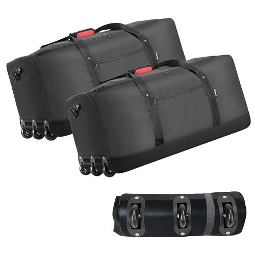 120L Foldable Rolling Duffel Bag with 3 Wheels