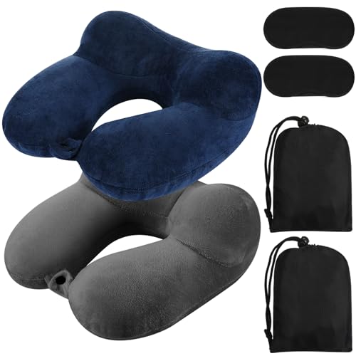2 Inflatable Neck Pillow Airplane Travel (2 Count)