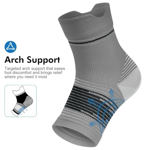 6 Pairs Compression Socks with Arch Support for Plantar Fasciitis (6 Count)