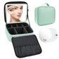 Travel Makeup Bag with LED Mirror and 10x magnifying glass with 3 Lighted Settings