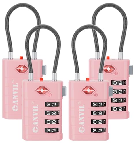 TSA Approved Luggage Locks with Search Alert Indicator (4 Count)