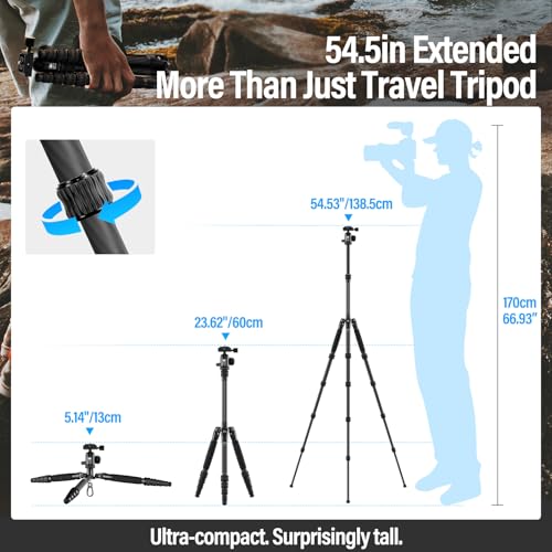 AM 5C Carbon Fiber Travel Tripod 54"