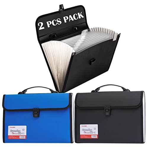 2 Pack 12 Pockets Accordion File Organizer with Handle (2 Count)