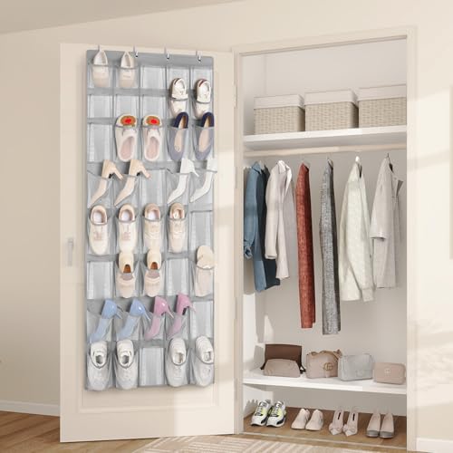 40 Large Pockets Over The Door Shoe Organizer
