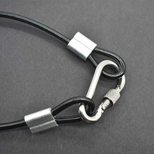 5 Pcs 4mm Wire 36 inch Vinyl Coated Stainless Steel Cable with Loops Short Wire Rope Lanyard Lock Security Chain Link for Outdoor Gates (5 Count)