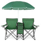 Double Camping Chair with Umbrella