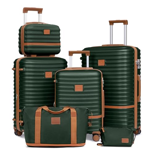Luggage Set 3 Piece Suitcase Sets with Spinner Wheel (6 Count)
