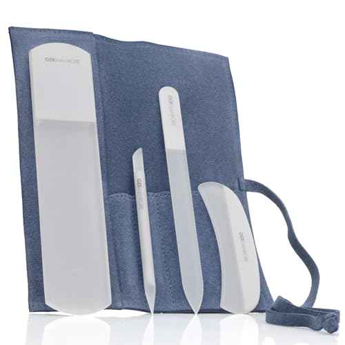 4pc Gray Glass Nail & Pedicure File Set