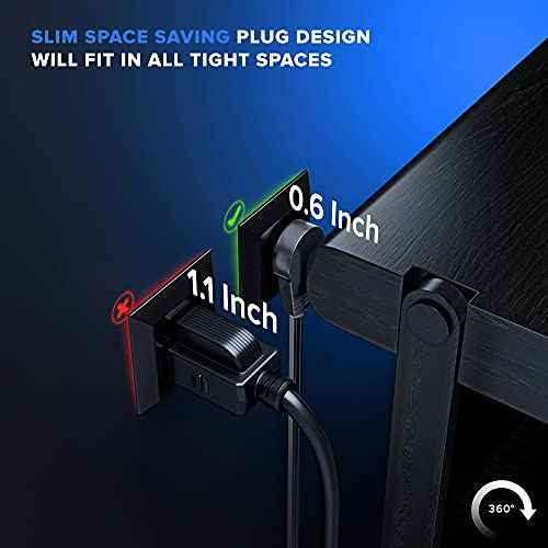 25 Ft UL Certified 360° Rotating Flat Plug Extension Cord