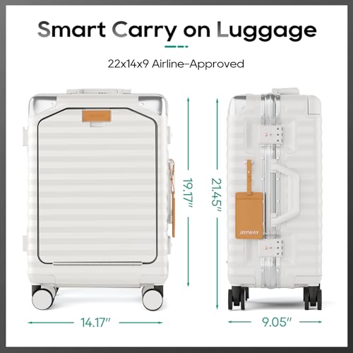 20 Inch Carry on Luggage with Aluminium Frame and Front Pocket