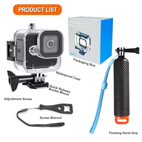 Compatible for Go Pro Hero 11 mini Black Waterproof Housing Case 60M