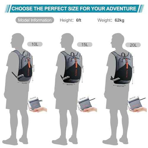10L Hiking Backpack for Men Women Lightweight Foldable Small Daypack for Travel Camping Outdoor