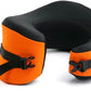 C CUSHION LAB Travel Pillow, Award-Winning Patented Ergonomic Design for Chin & Neck Support Memory Foam Neck Pillow, Compact Airplane Pillow for Traveling, Flight, Car (Dynamic Orange, Large)