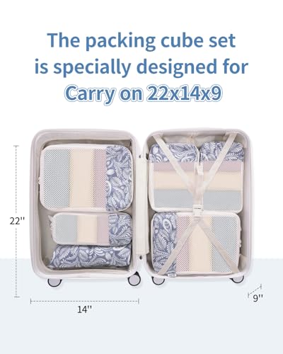 6 Set Compression Packing Cubes for Travel Women Men