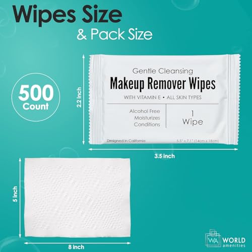 Individual Makeup Remover Wipes (500 Count)