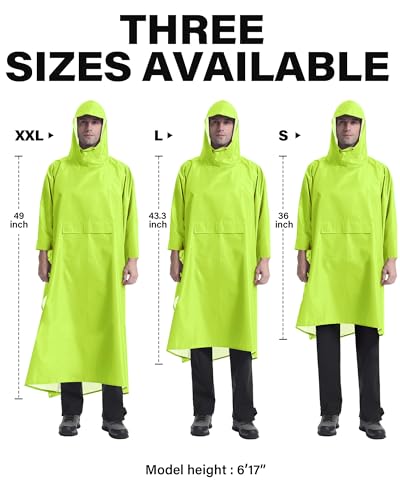 Hooded Rain Poncho Packable Waterproof Unisex Raincoat with Pocket