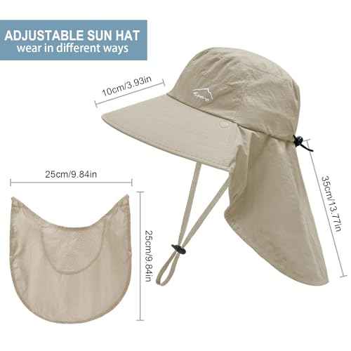 Sun Hat for Men Women with Neck Flap