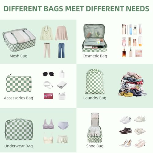 8 Set Packing Cubes Luggage Packing Organizers for Travel Accessories
