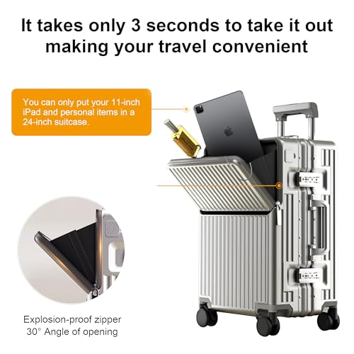 Carry on suitcase Zipperless Luggage