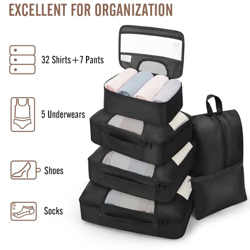 10 Set 8 Set Packing Cubes for Travel Essentials (8 Count)