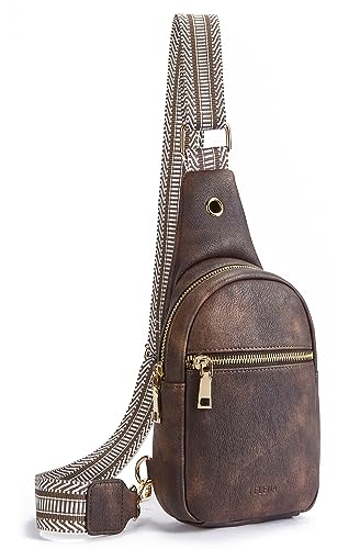 Crossbody Bags for Women PU Leather Cross Body Sling Bag for Woman Travel Coffee