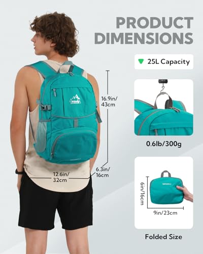 Small Lightweight Packable Hiking Backpack Foldable Travel Daypack